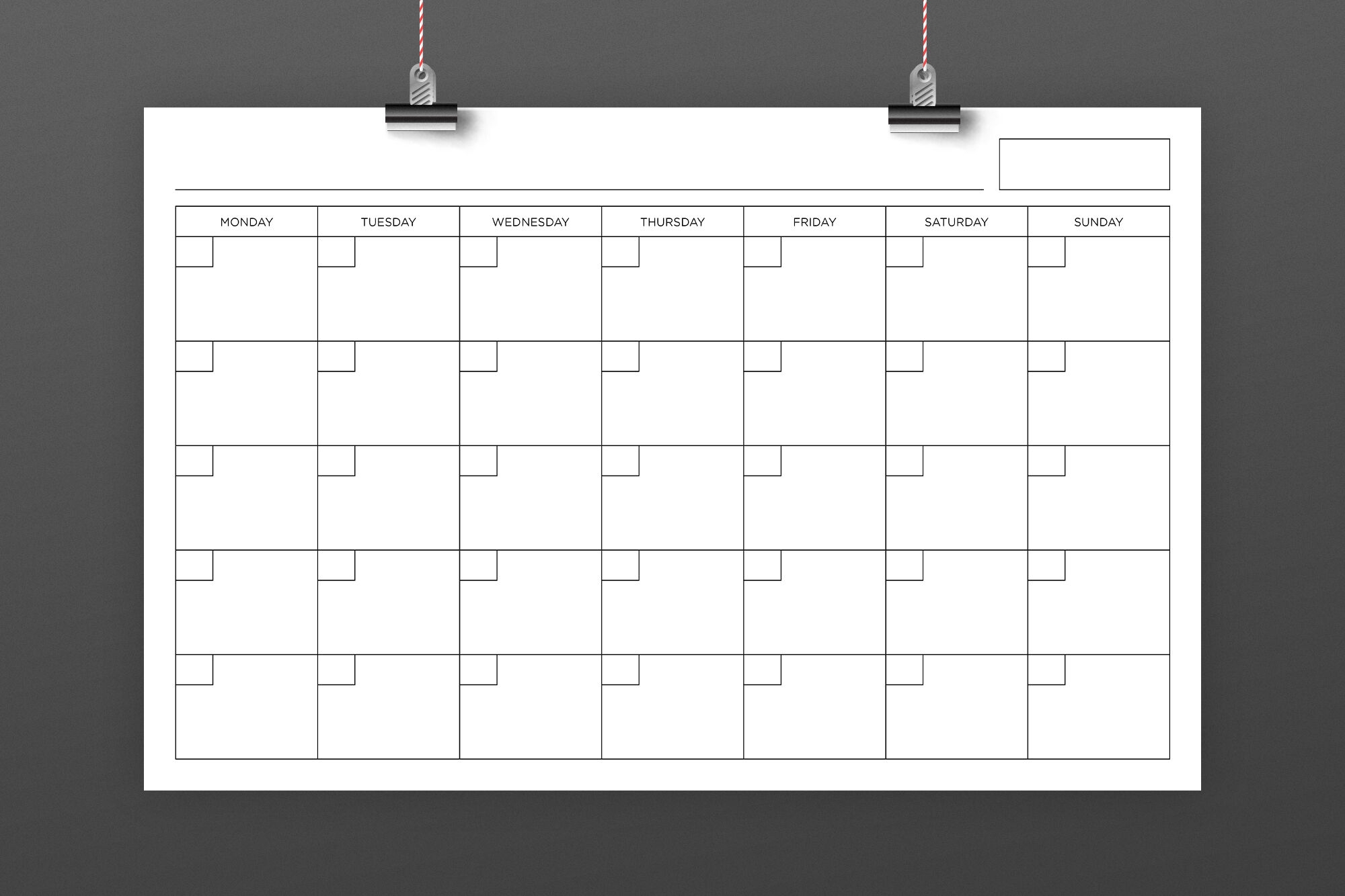 Free Printable Blank Calendar Page