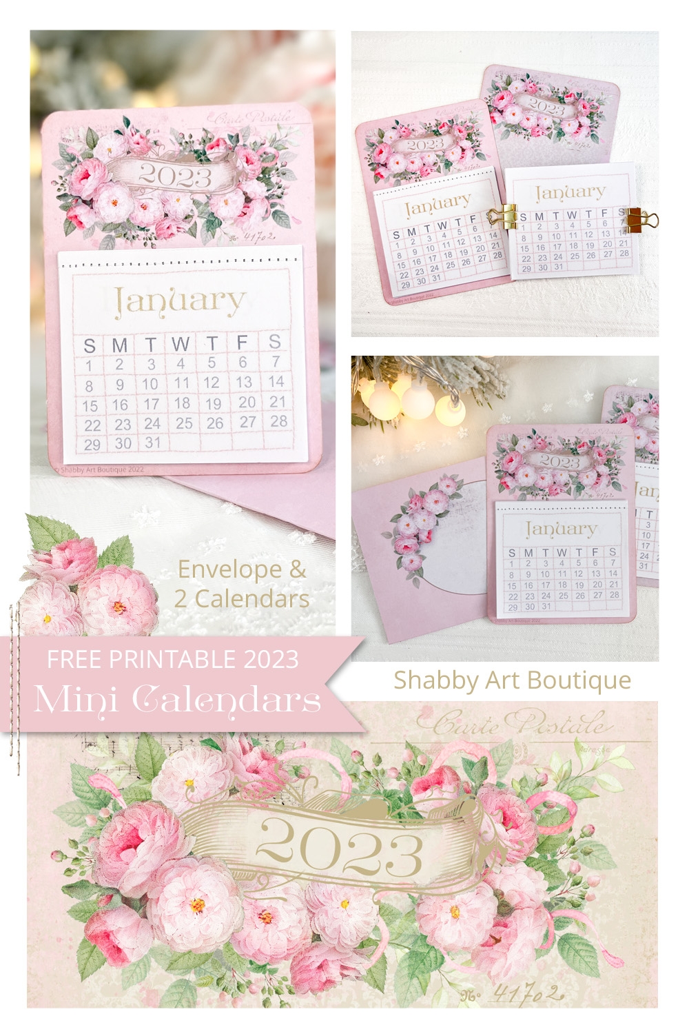 2023 mini calendars free printable shabby art boutique