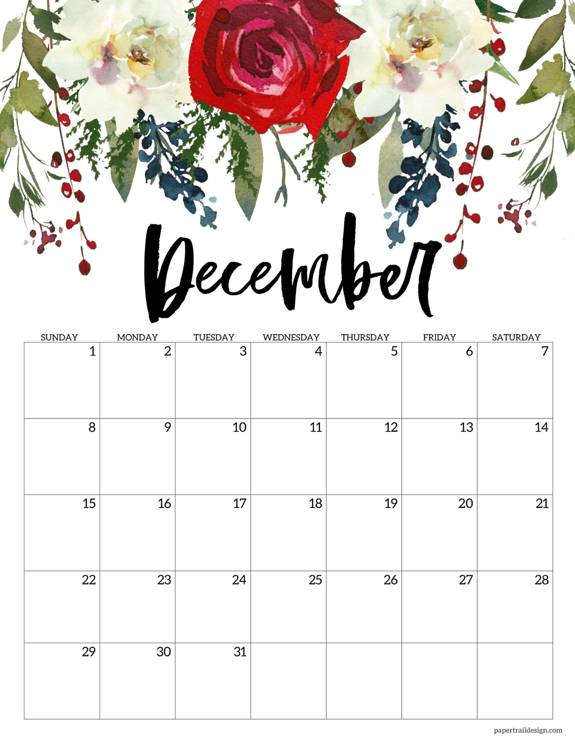 Printable Calendars With Flowers