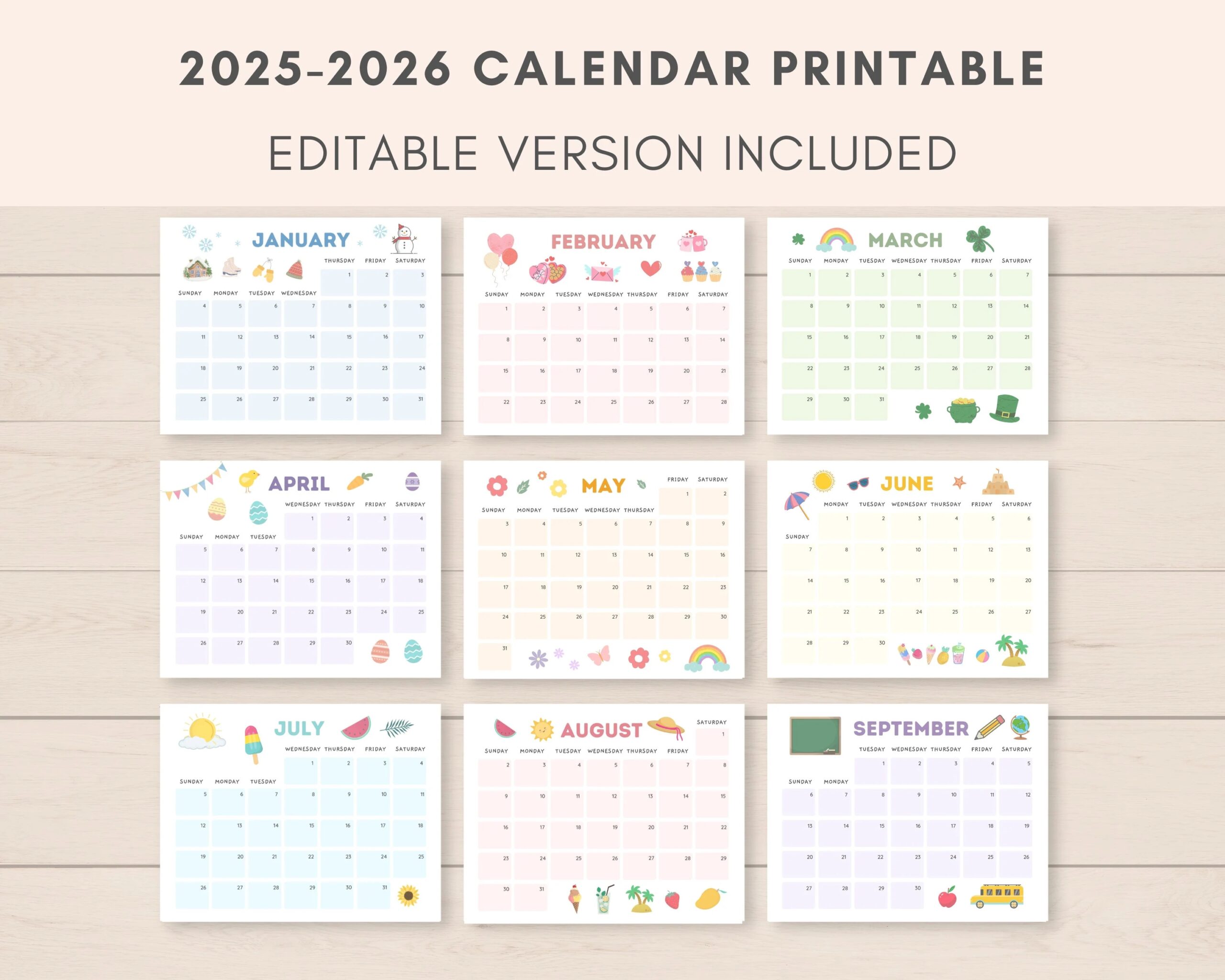 2025 Calendar 2026 Printable Free Download