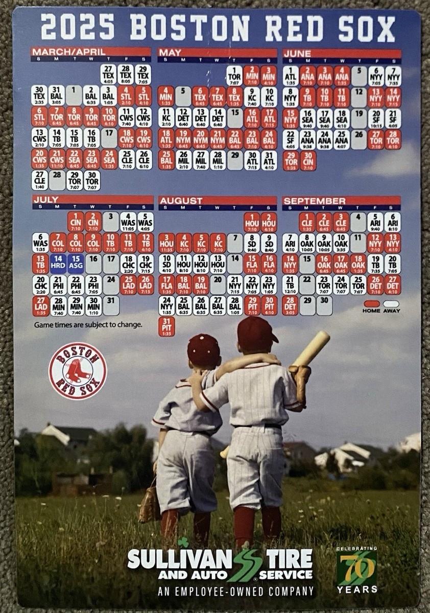 2025 BOSTON RED SOX Schedule MLB Baseball Sked MAGNET SCHEDULE EBay