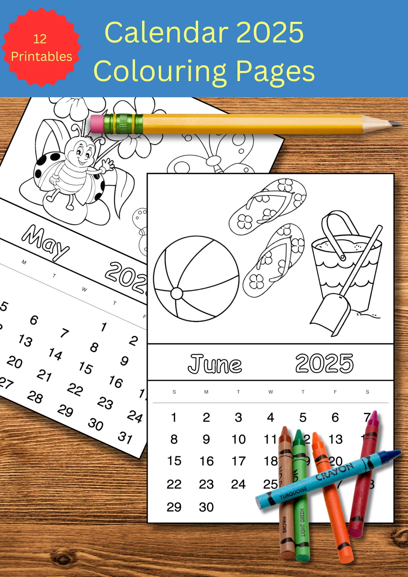 2025 Coloring Calendar Printable Free
