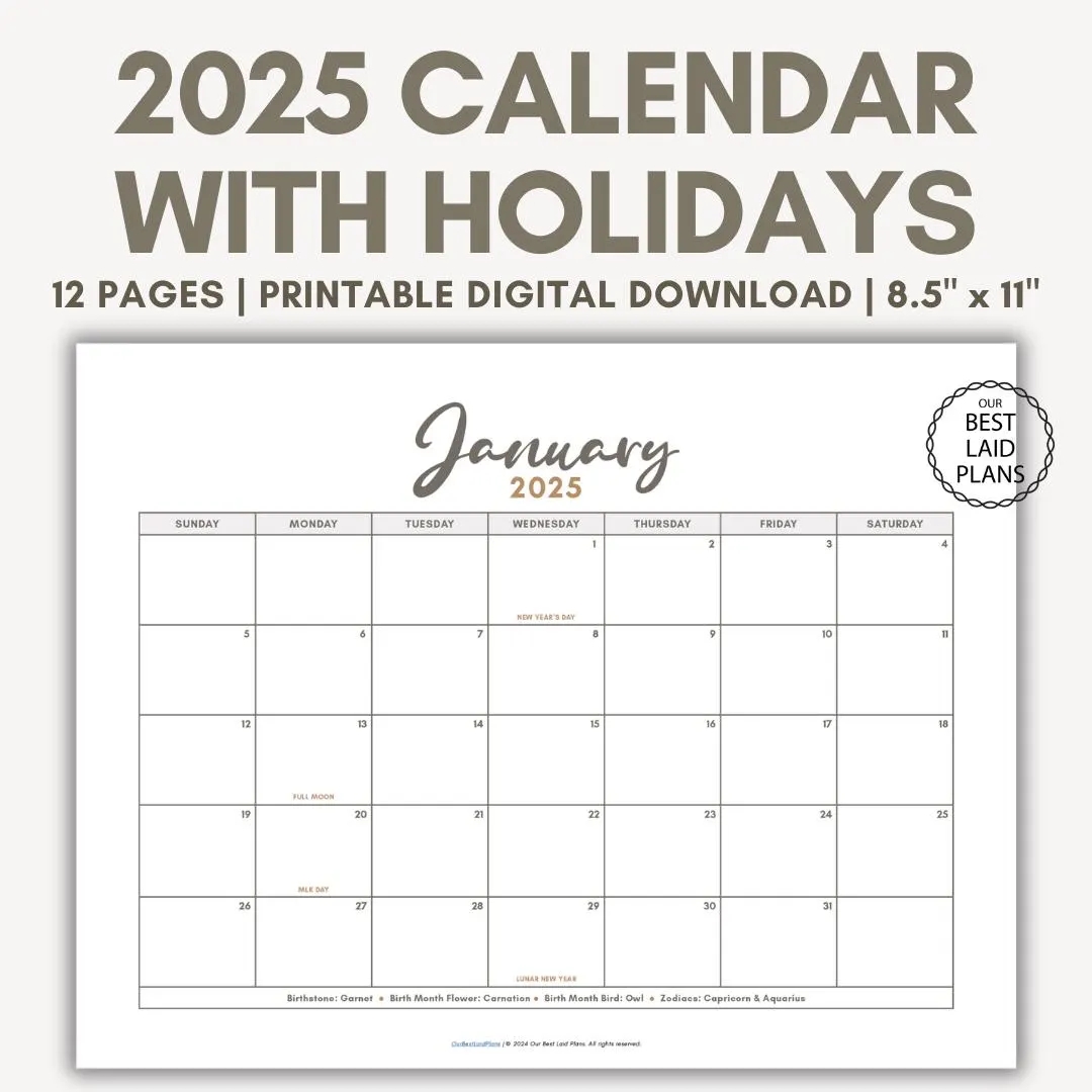 2025 Calendar Printable PDF 2025 Monthly Bundle Calendar Printable Year Annual 2025 Printable Calendar Landscape 2025 Calendar With Holidays Etsy 2025 Calendar Printable PDF 2025 Monthly Bundle Calendar Printable Year Annual 2025 Printable Calendar Landscape 2025 Calendar With Holidays Etsy