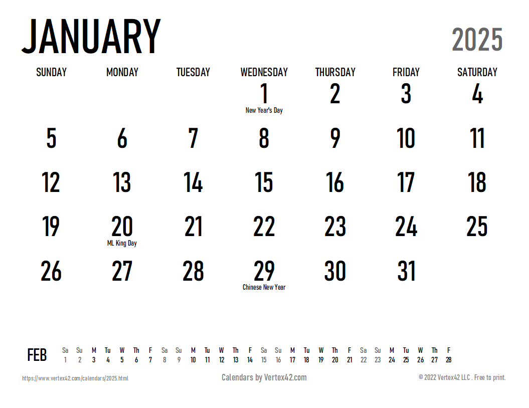 Printable Calendar In Word 2025 Year