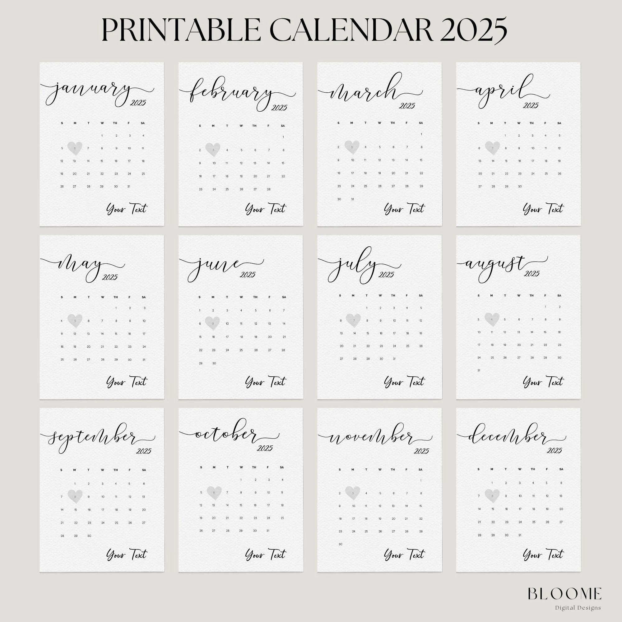 2025 editable calendar instant download pregnancy announcement calendar save the date calendar etsy