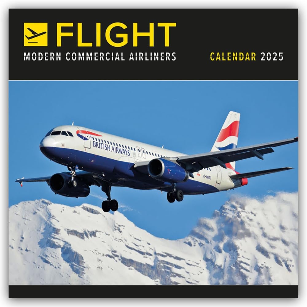 2025 Flight Modern Commercial Airliners Wall Calendar Plastic Free Packaging Calendars Carousel 9781529845143 Amazon Books