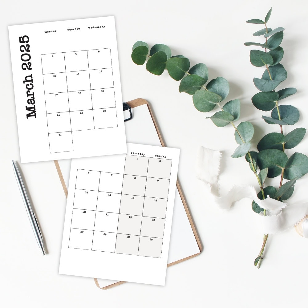 2025 Monthly Calendar By Clutter Keeper