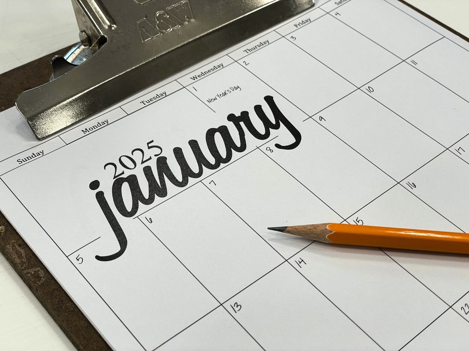 Minimal Printable Calendar 2025