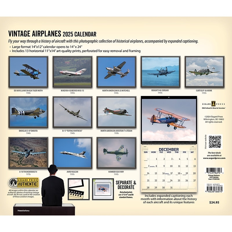 2025 Vintage Airplanes Calendar Asgard Press