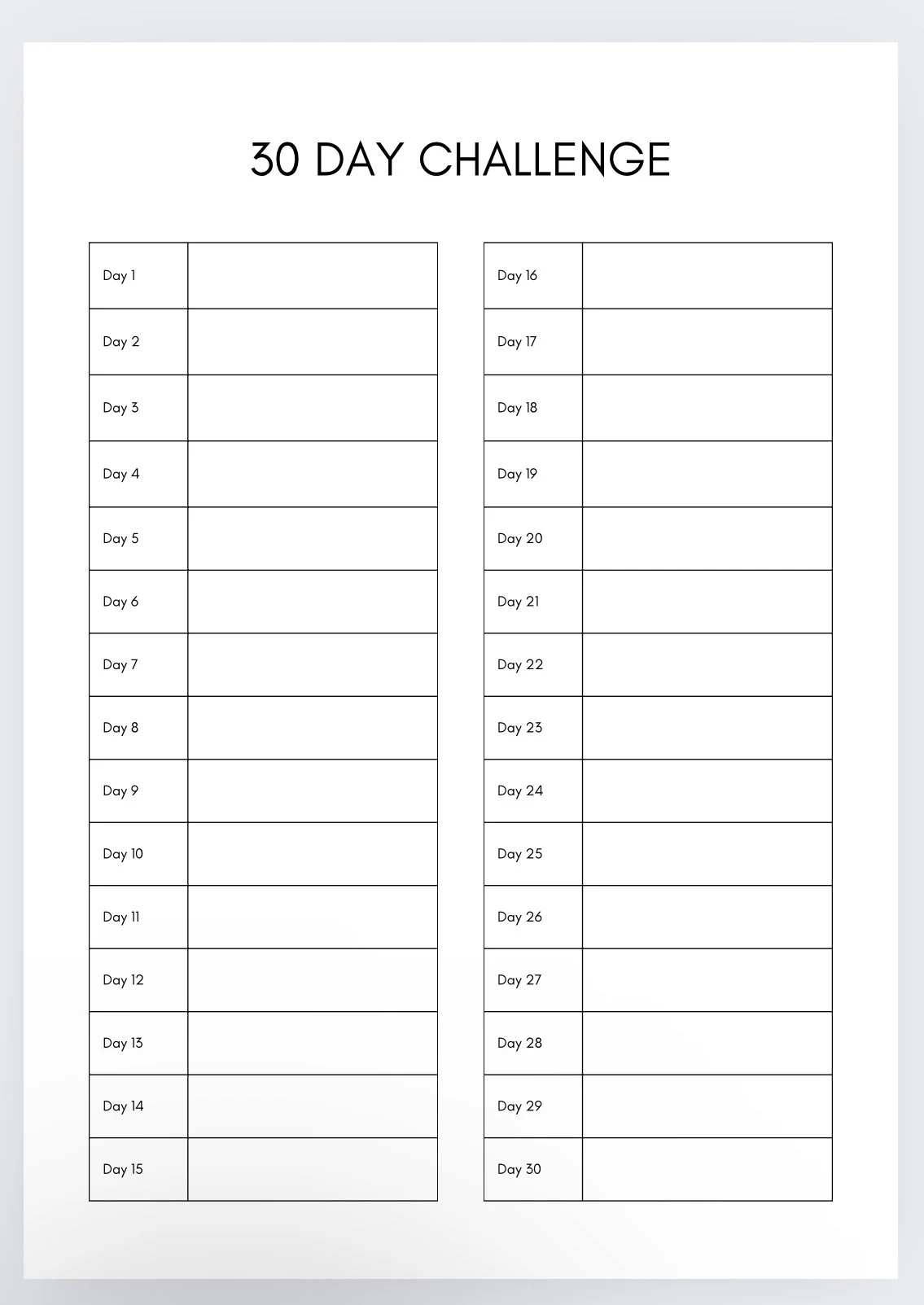 30 Day Challenge Template 30 Day Tracker challenge Template Productivity Planner one Month Challenge Planner monthly Planner 30 Day Plans Etsy