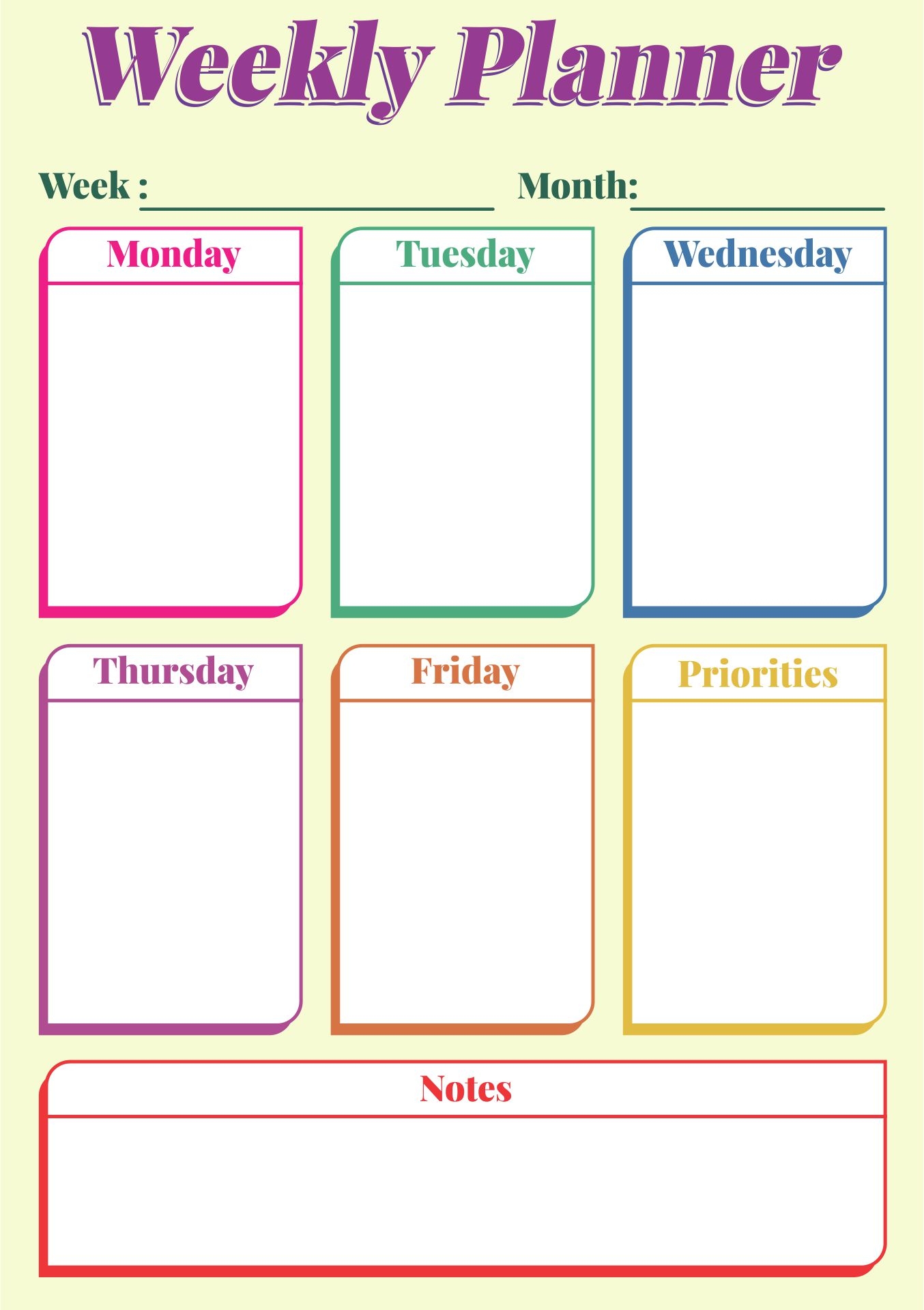 5 Day A Week Calendar Printable Free