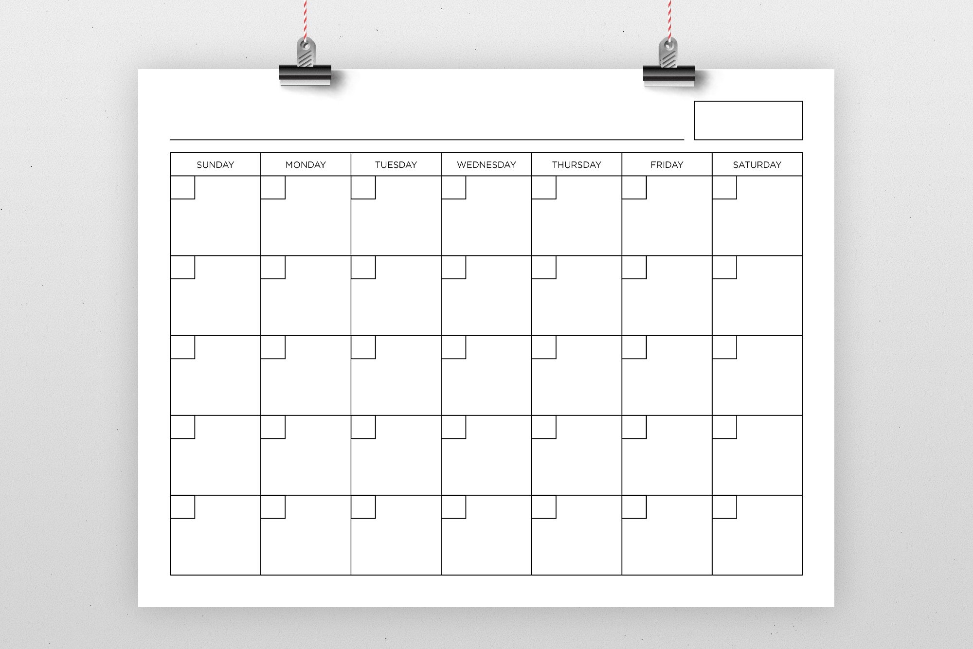 5 X 8 Printable Calendar