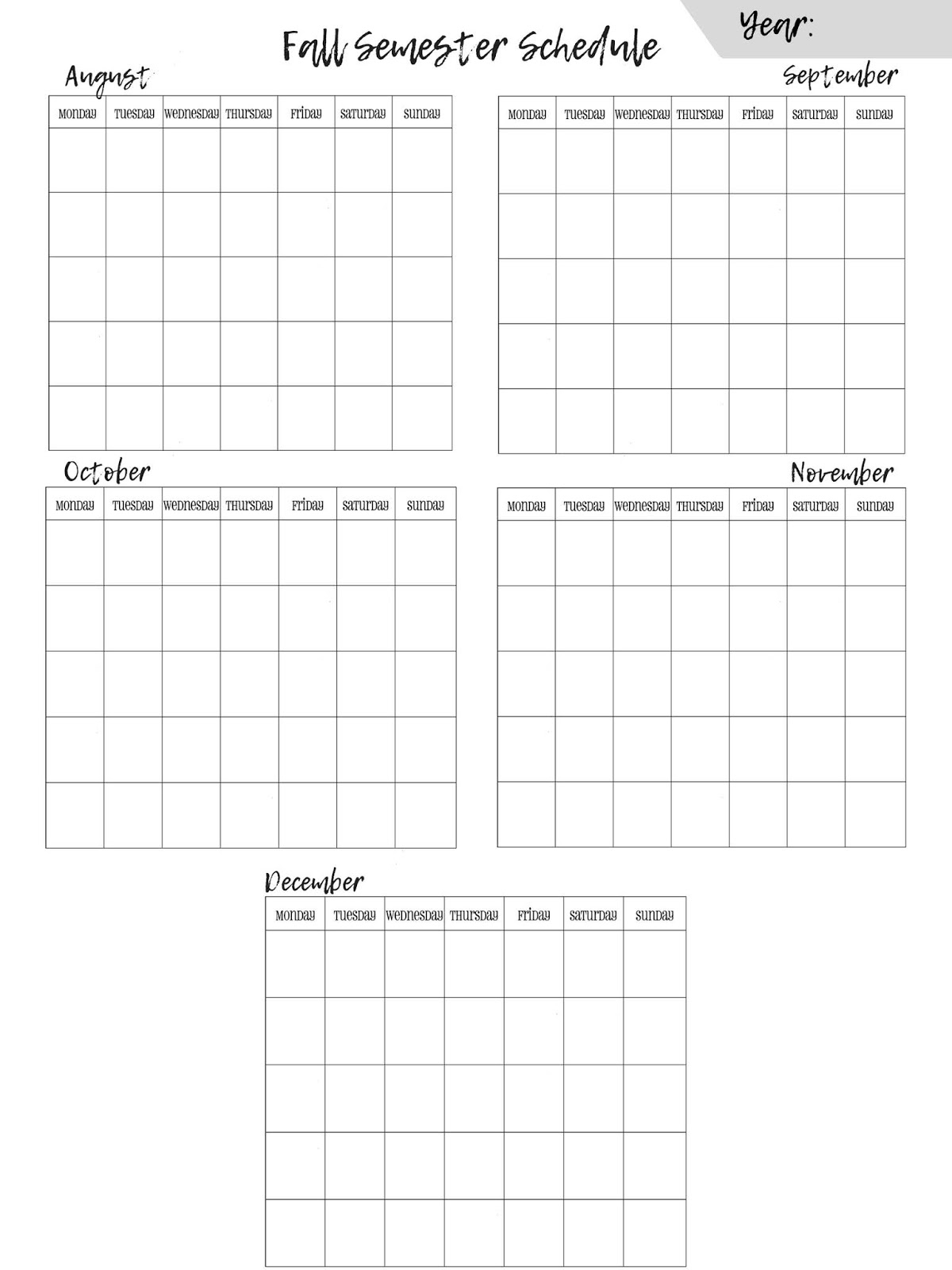A Simple Semester Study Schedule The Legal Duchess