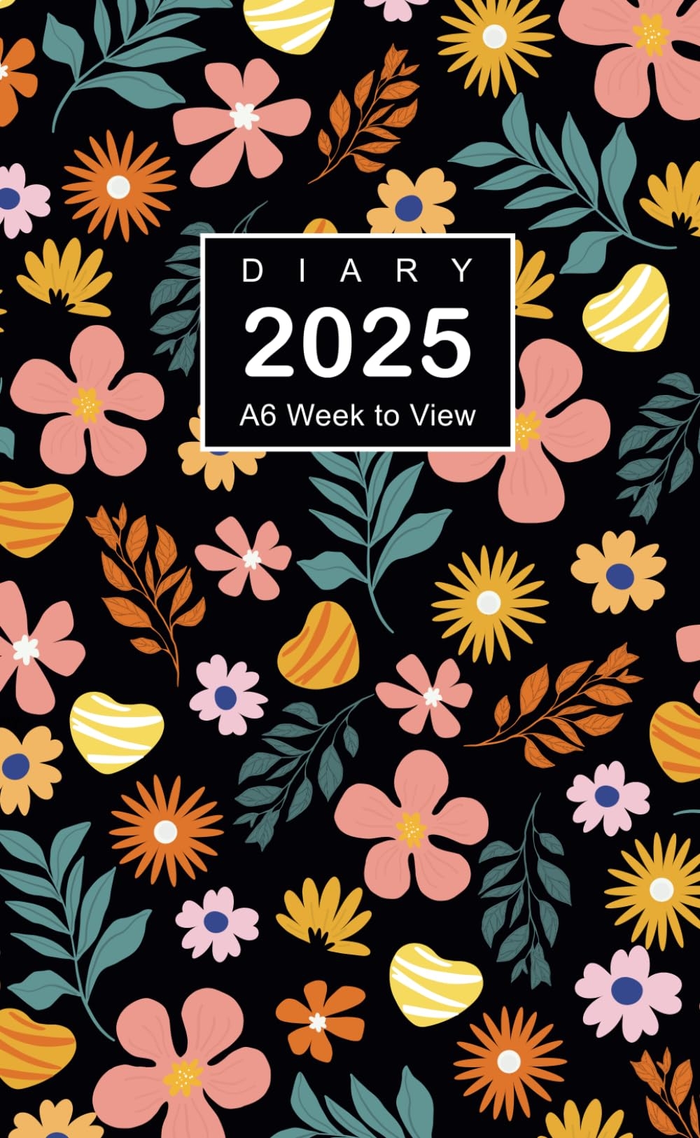 Amazon 2025 Diary A6 Week To View Planner From January 2025 To December 2025 12 Months Diary Flower Cover Stouffer Terry Books