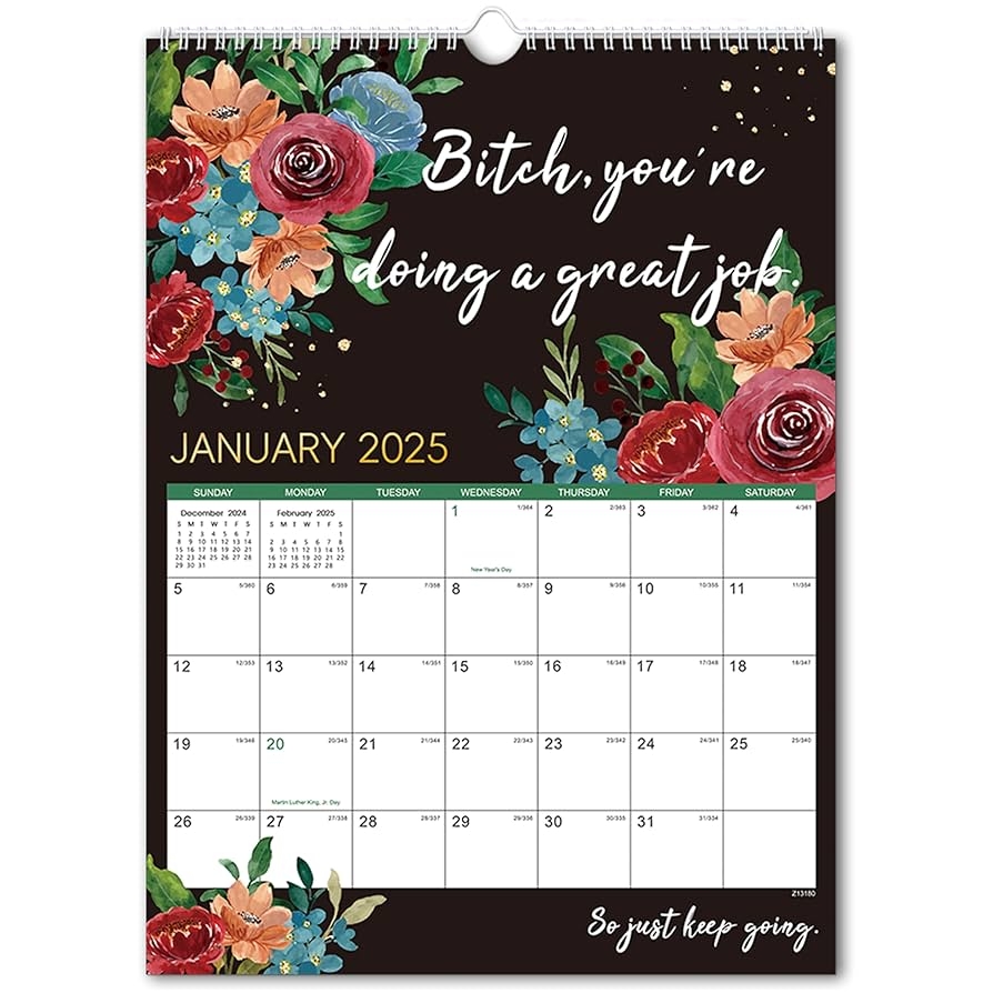 Amazon 2025 F k It Calendar For Tired A s Women 8 25 11 5 Funny And Sarcastic Wall Calendar For Tired Women Hang With Ease Funny Monthly Calendar For Office Or Home Decor Office Products