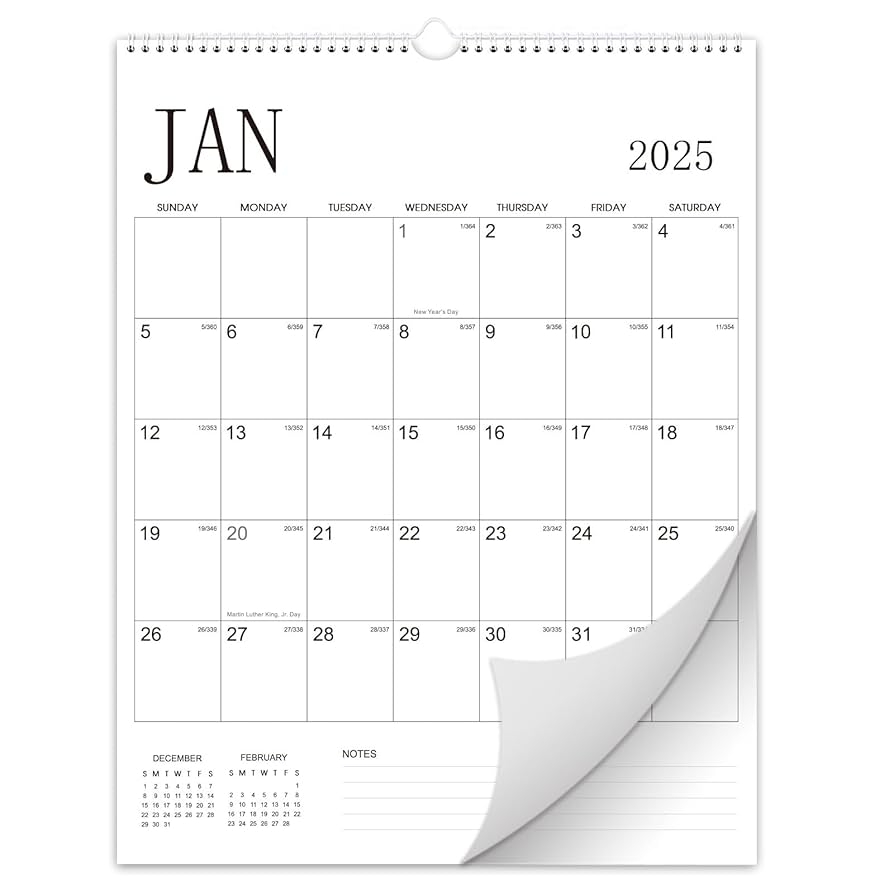 Amazon 2025 Wall Calendar Monthly Wall Calendar 2025 14 5 X 11 5 Jan 2025 Dec 2025 2025 Calendar With Hanging Hook Block And Holidays Office Products