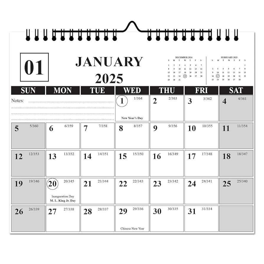 Printable 2025 Julian Calendar