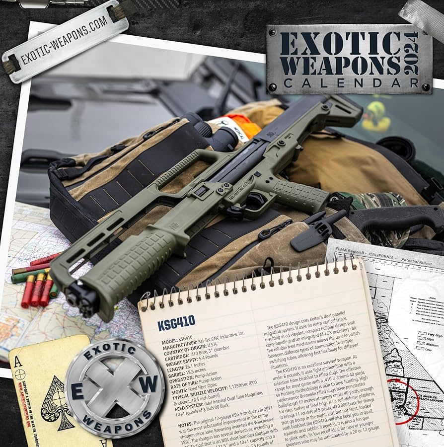 Amazon Exotic Weapons 2024 Gun Calendar Prior Year Collectible Office Products