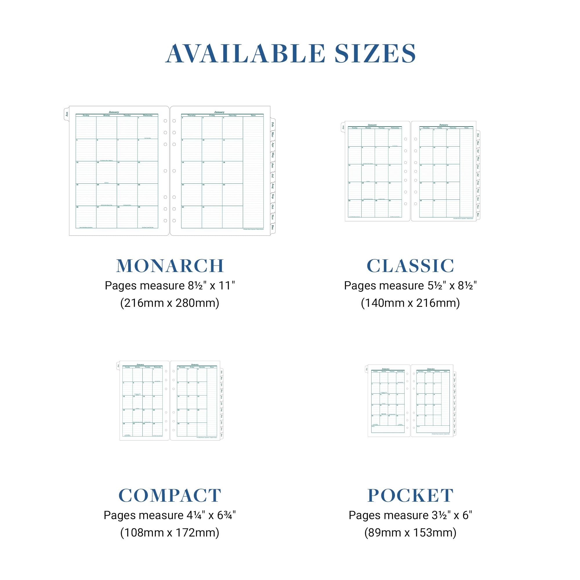 Amazon FranklinCovey Original Two Page Monthly Calendar Tabs Pocket Jan 2025 Dec 2025 Office Products