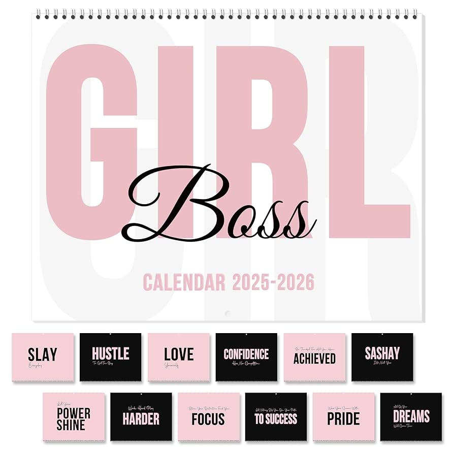 Amazon GuassLee 2025 Girl Boss Wall Calendar 18 Month Vertical Wall Calendar From 2025 Jul 2026 Dec 14 X 11 Hanging Monthly Planner Wall With Motivational Quotes For Tired Women Home Ofiice Organizing 