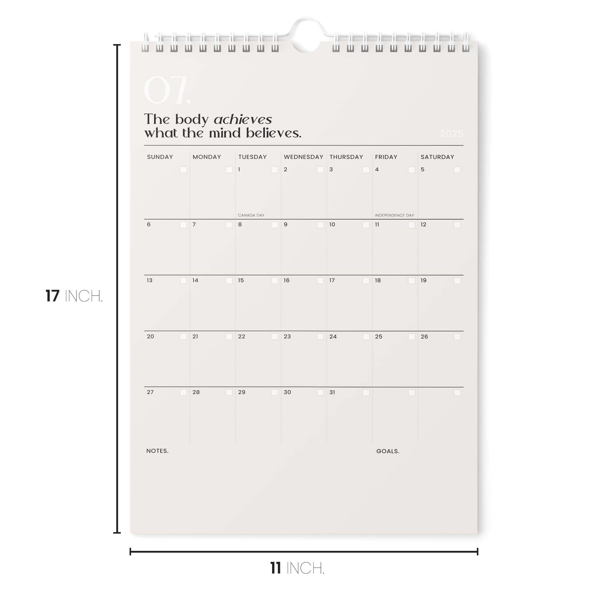 Amazon Karto Fitness Motivation Wall Calendar 2025 17x11 Inch Runs Until June 2026 Boost Your Productivity And Easy Planning With The Aesthetic Motivational Calendar Fitness Beige Office Products