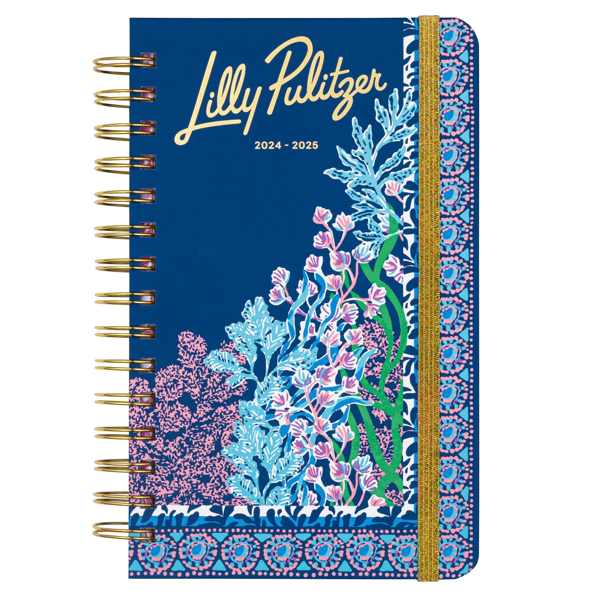 Amazon Lilly Pulitzer Medium Planner August 2024 December 2025 Weekly Agenda Monthly Calendar Stickers Pockets Spiral Binding Secret Escape Engineered Office Products