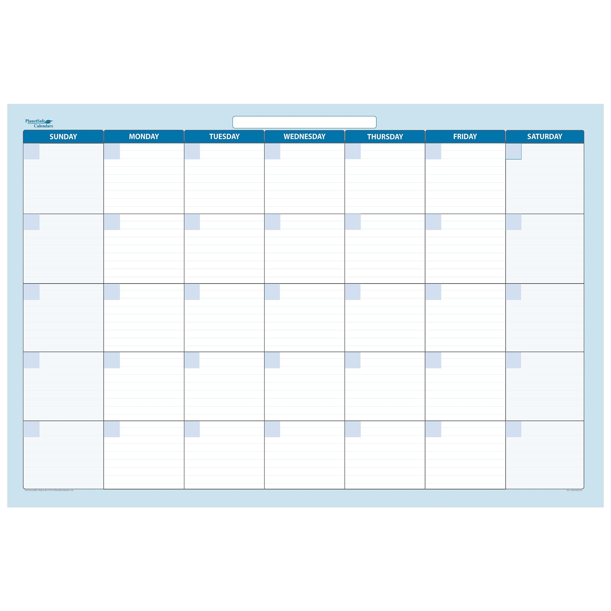 Amazon PlanetSafe Calendars 30 Day Dry Erasable Wall Calendar Planner 1 Month Large Calendar Monthly Planner For Home School Classroom Organization Includes Free Marker And Eraser With Marker Holder Horizontal 36 X