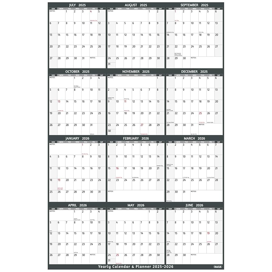 Year Calendar 2025 Printable