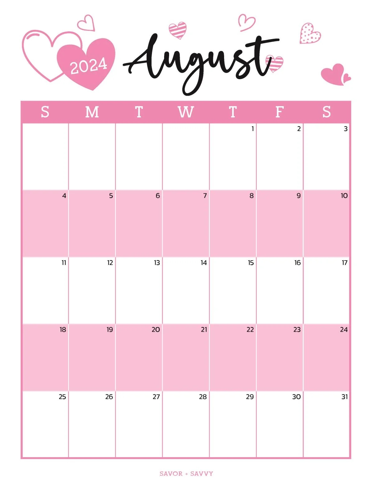 august 2024 calendar templates 14 free printables savor savvy