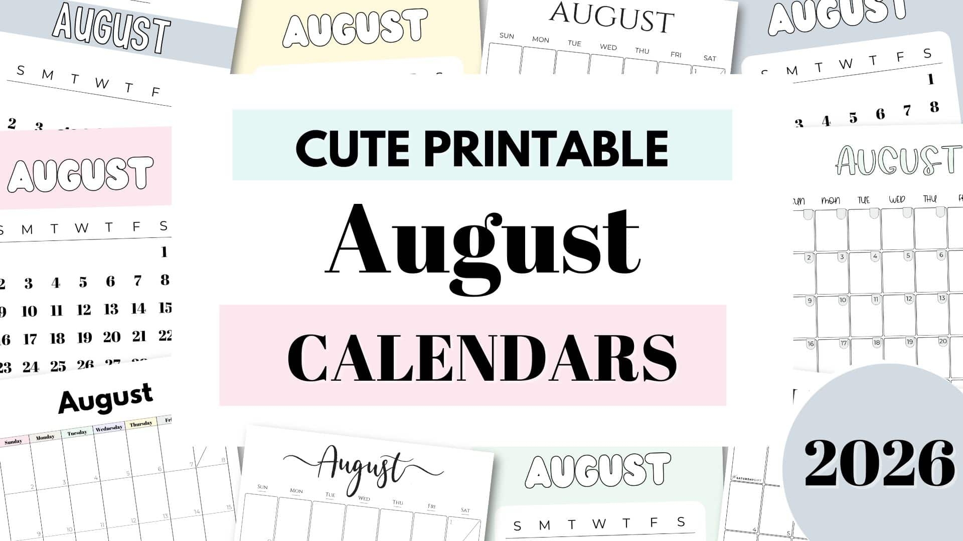 Printable Calendar 2026 August September October