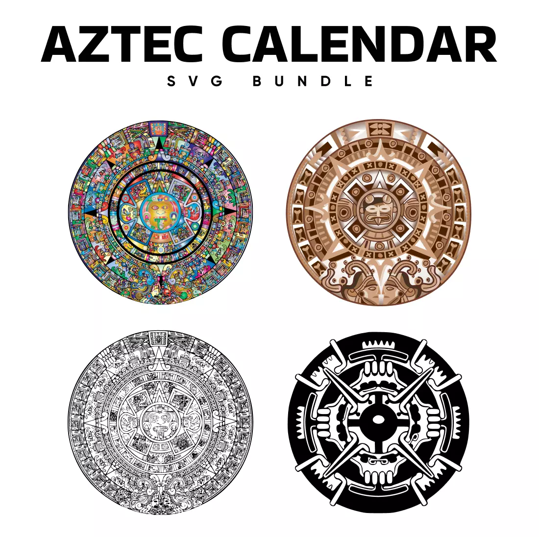 Aztec Calendar SVG MasterBundles