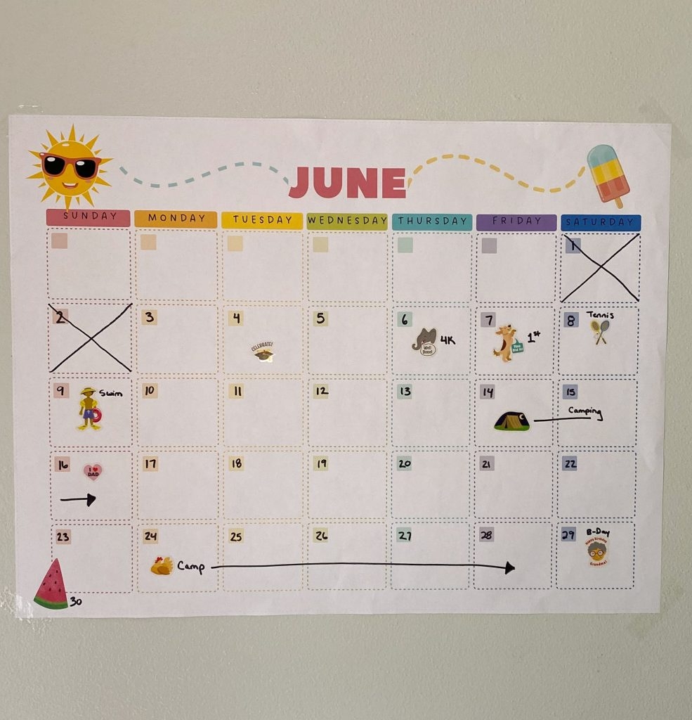 Big Printable Summer Calendars Planningforkeeps