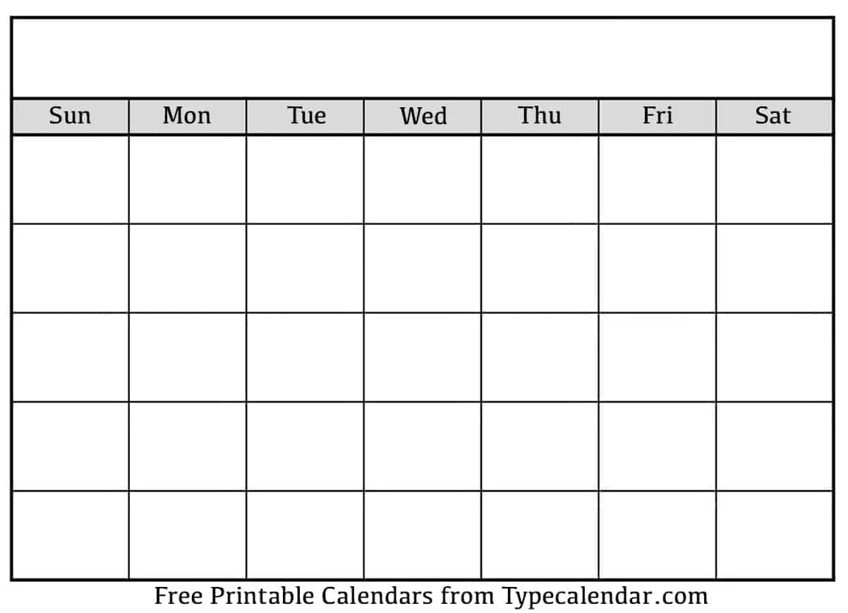 Blank Calendar Printable Apache OpenOffice Templates
