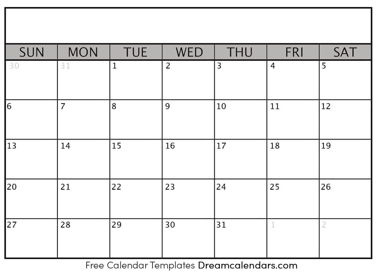 Free Plain Printable Calendar