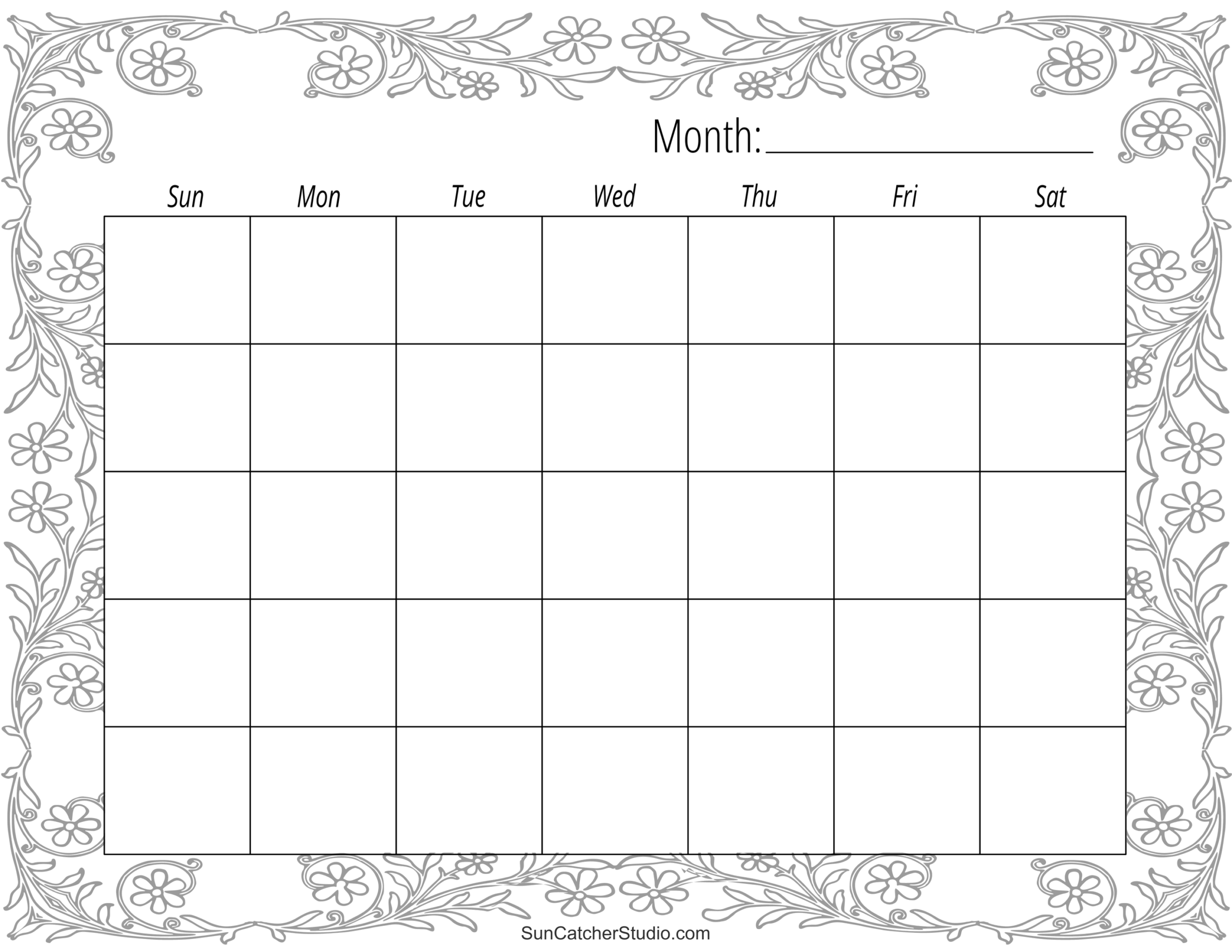 blank calendar templates free printable pages free printables monograms design tools patterns u0026 diy projects