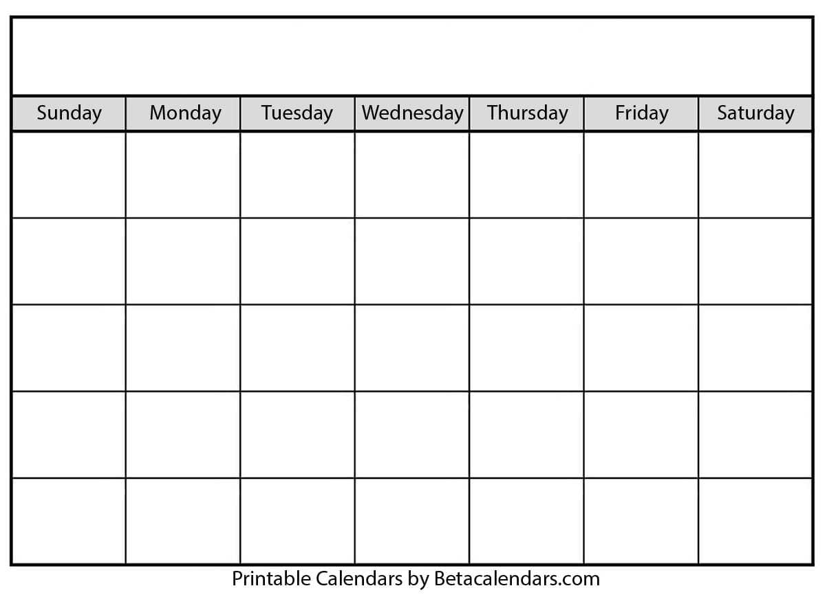 Blank Calendars 2025 Free Printable