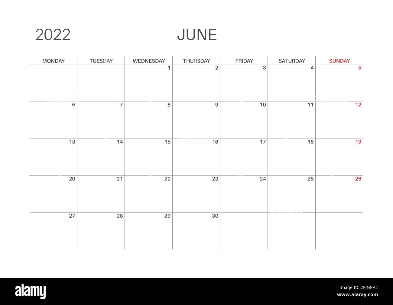Month Of June Printable Calendar