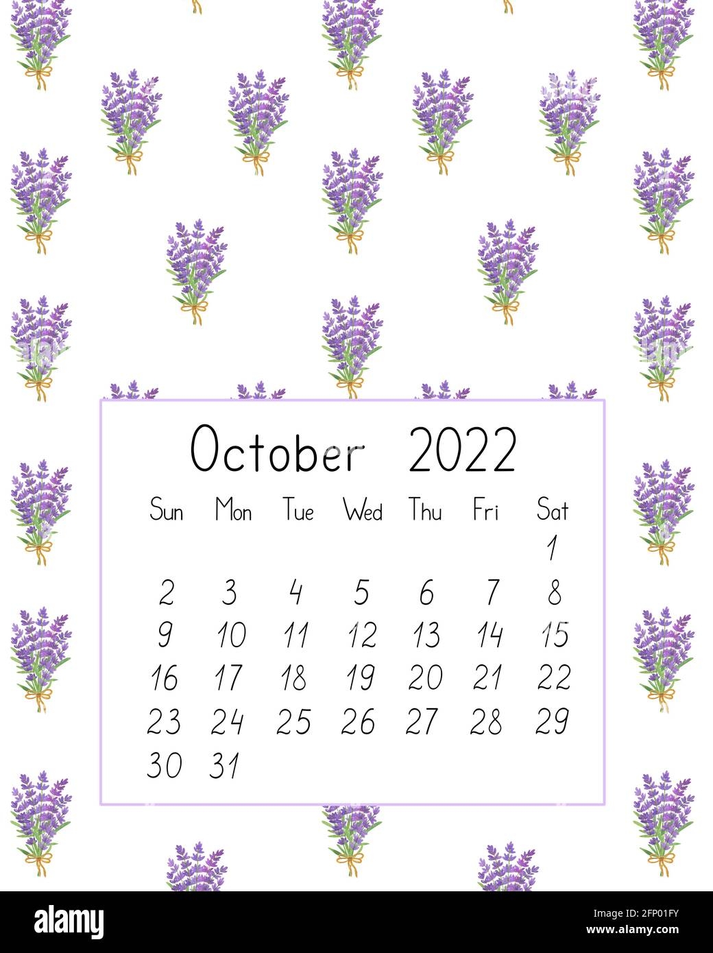 Calendar Page October Printable
