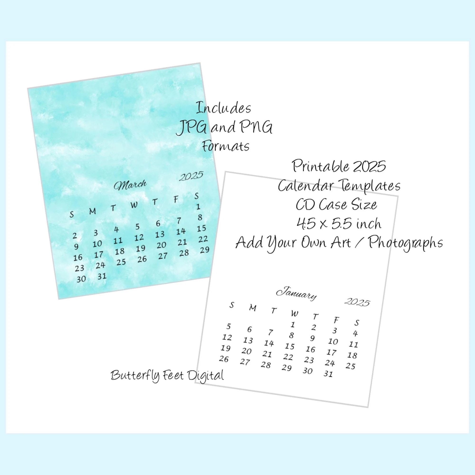 Cd Case Calendar 2025 Digital Download Etsy