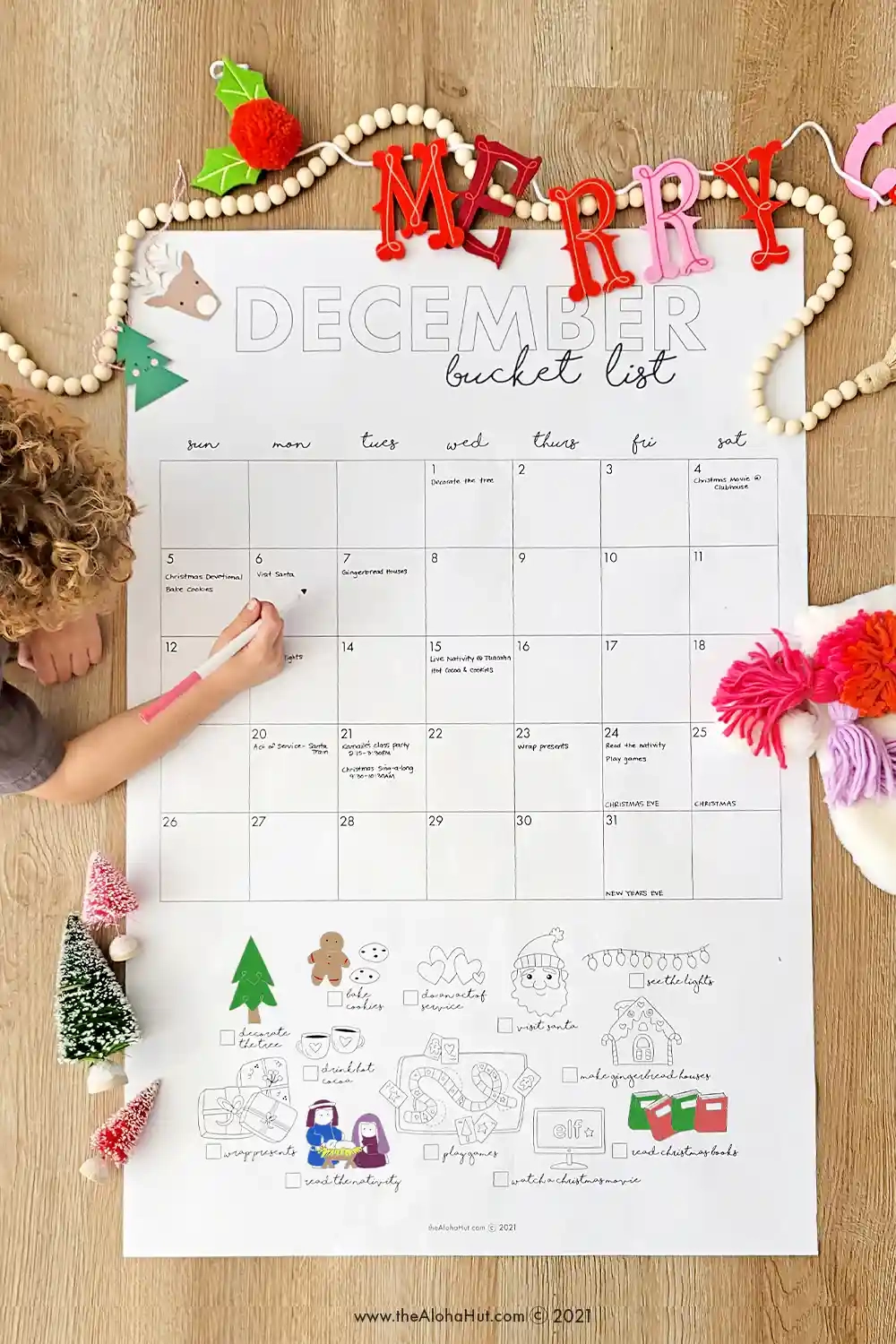 Christmas Bucket List December Calendar The Aloha Hut