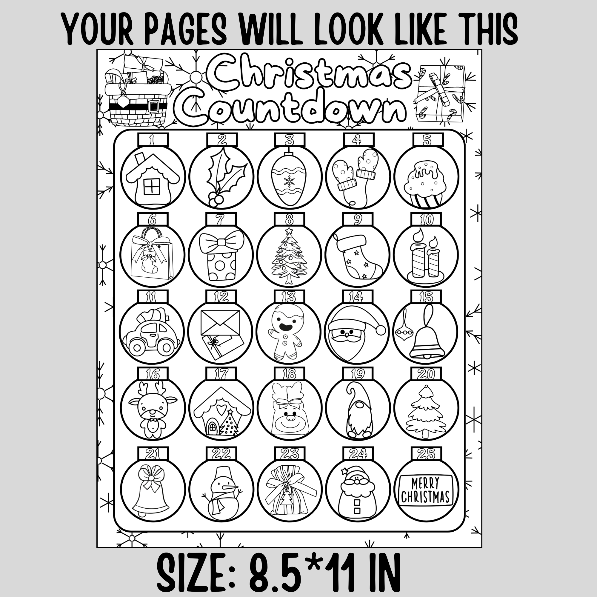 Countdown To Christmas Calendar Printable