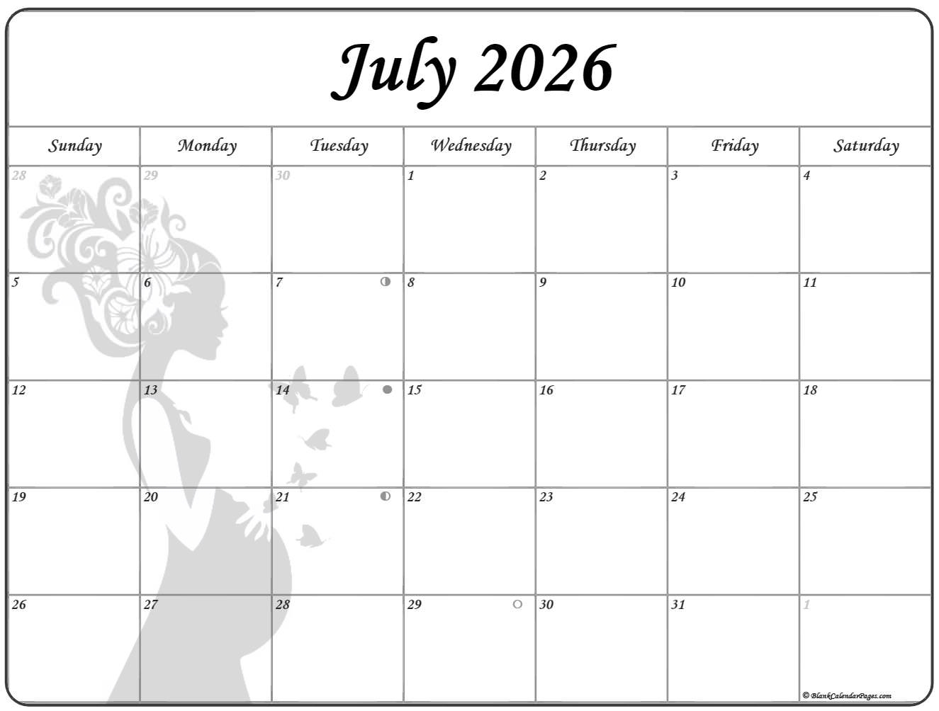 Collection Of July 2026 Photo Calendars With Image Filters 