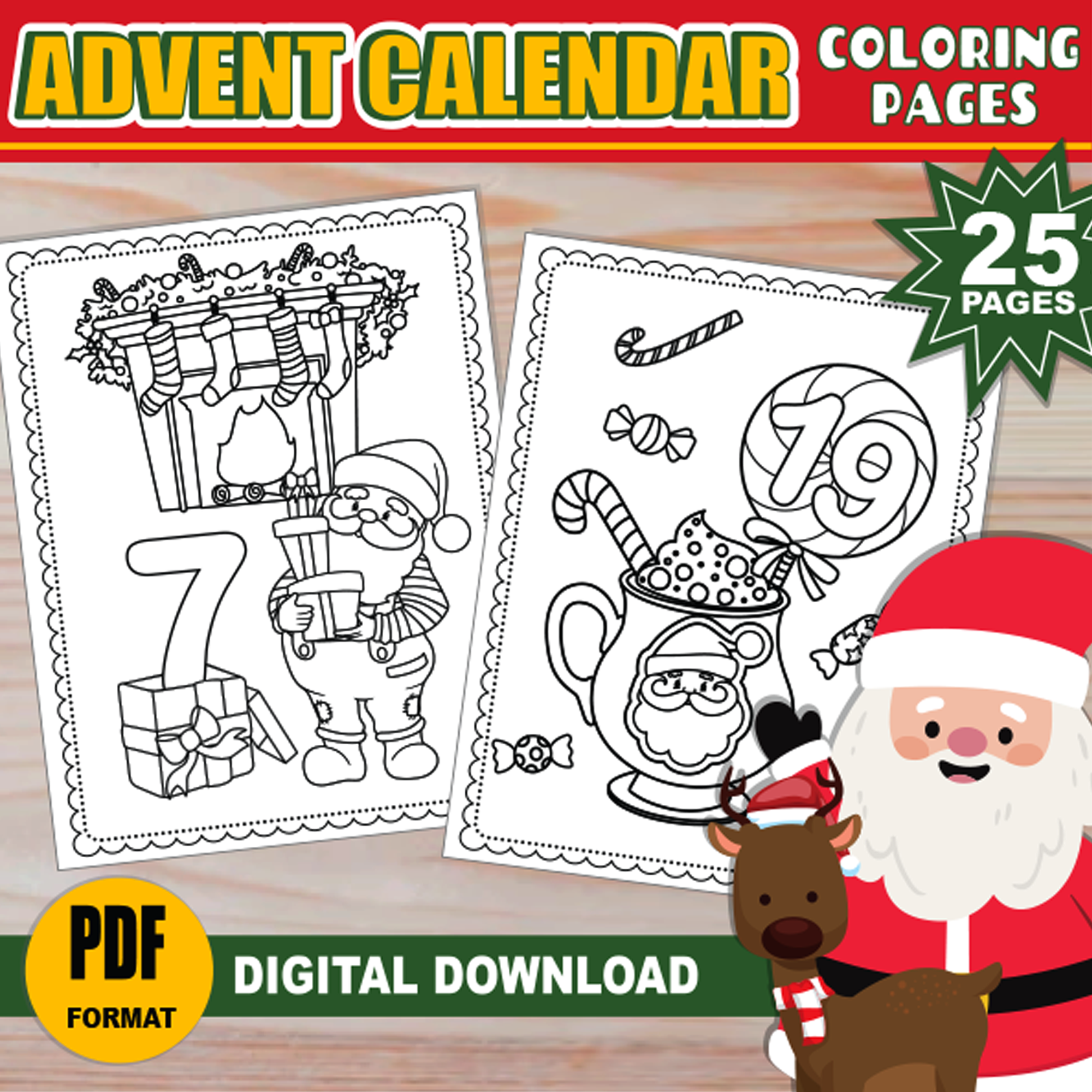 Free Printable Advent Calendar Coloring Page