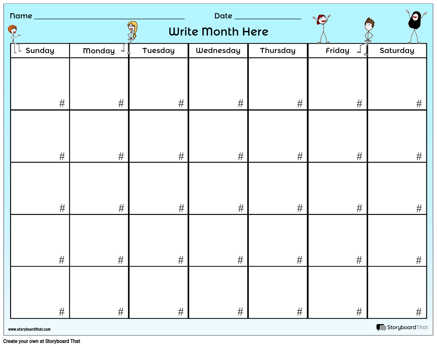 Create Printable Calendars With Storyboard That In 2025