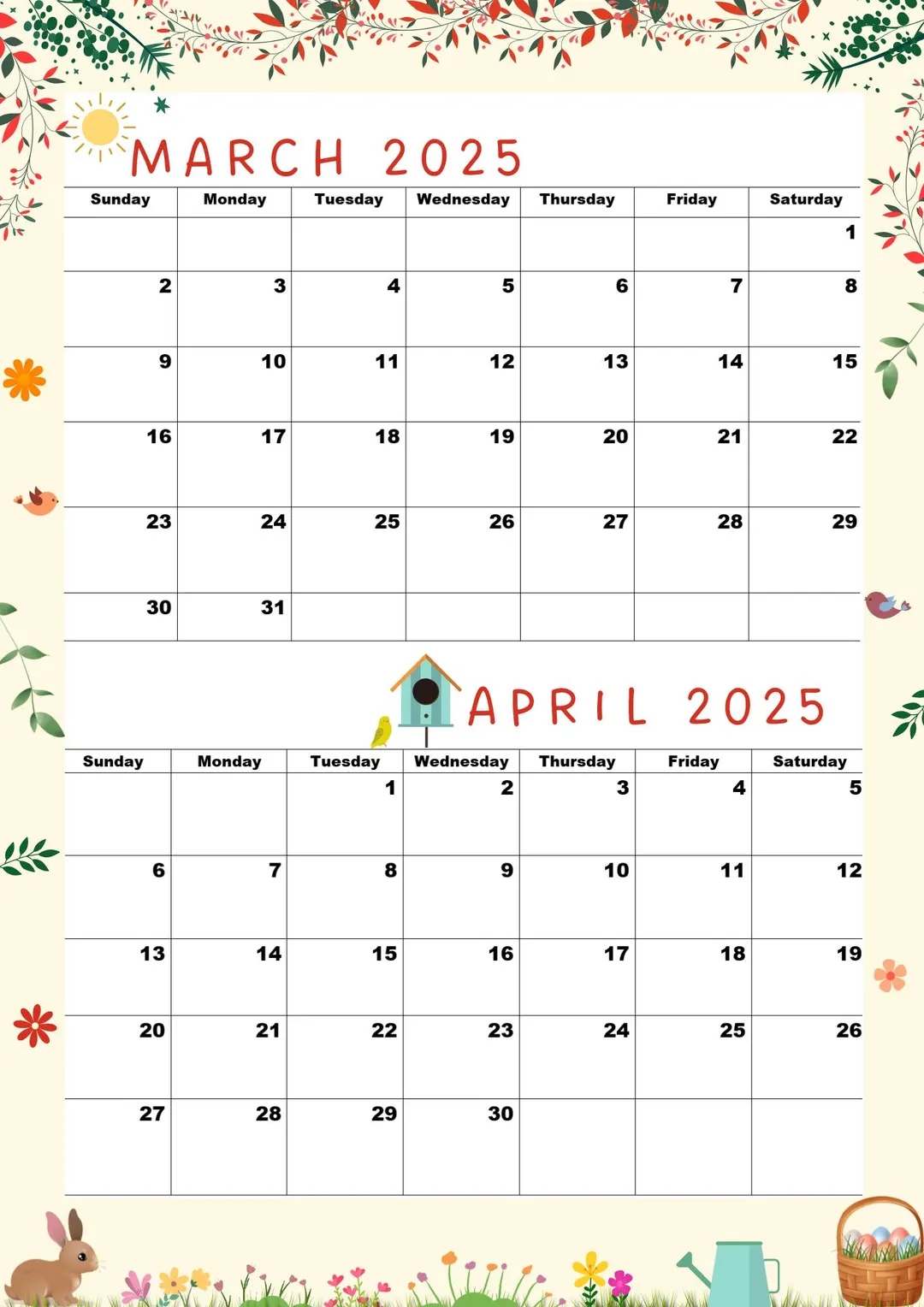 Crispy Creme Printable Calendar For March 2025 And April 2025 A4 Size PDF Download For Easy Printing Etsy
