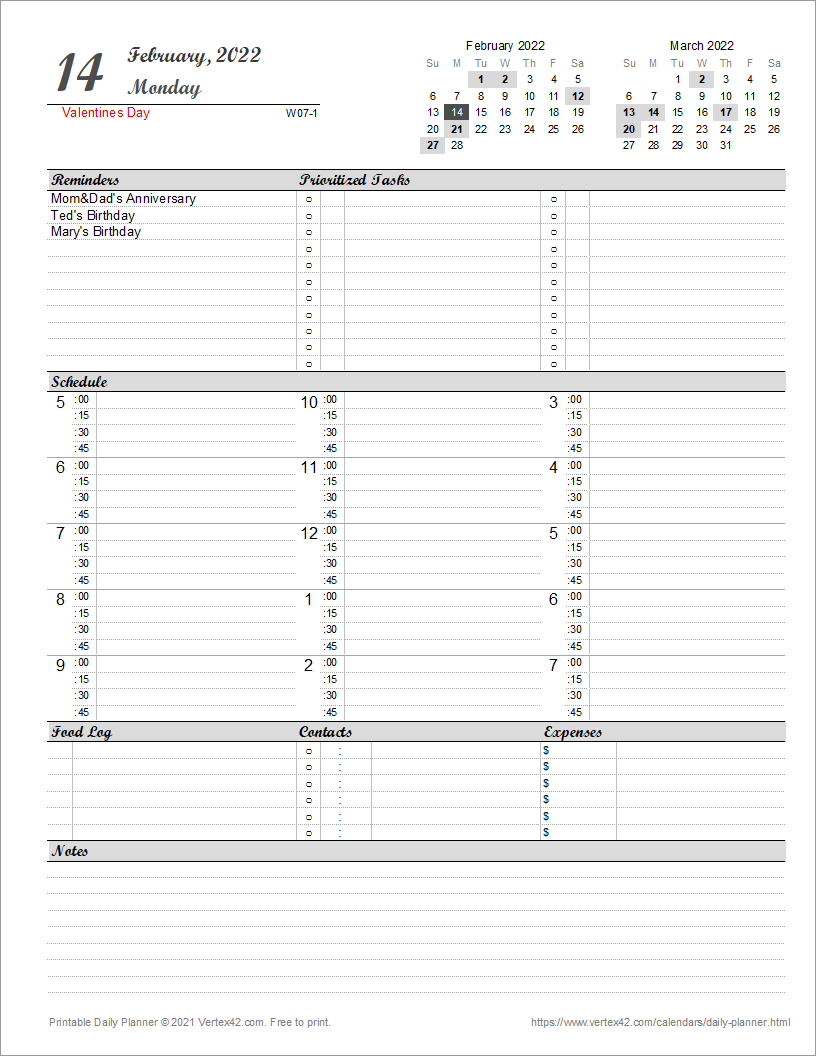 30 Work Day Fillable Calendar Planner Printable