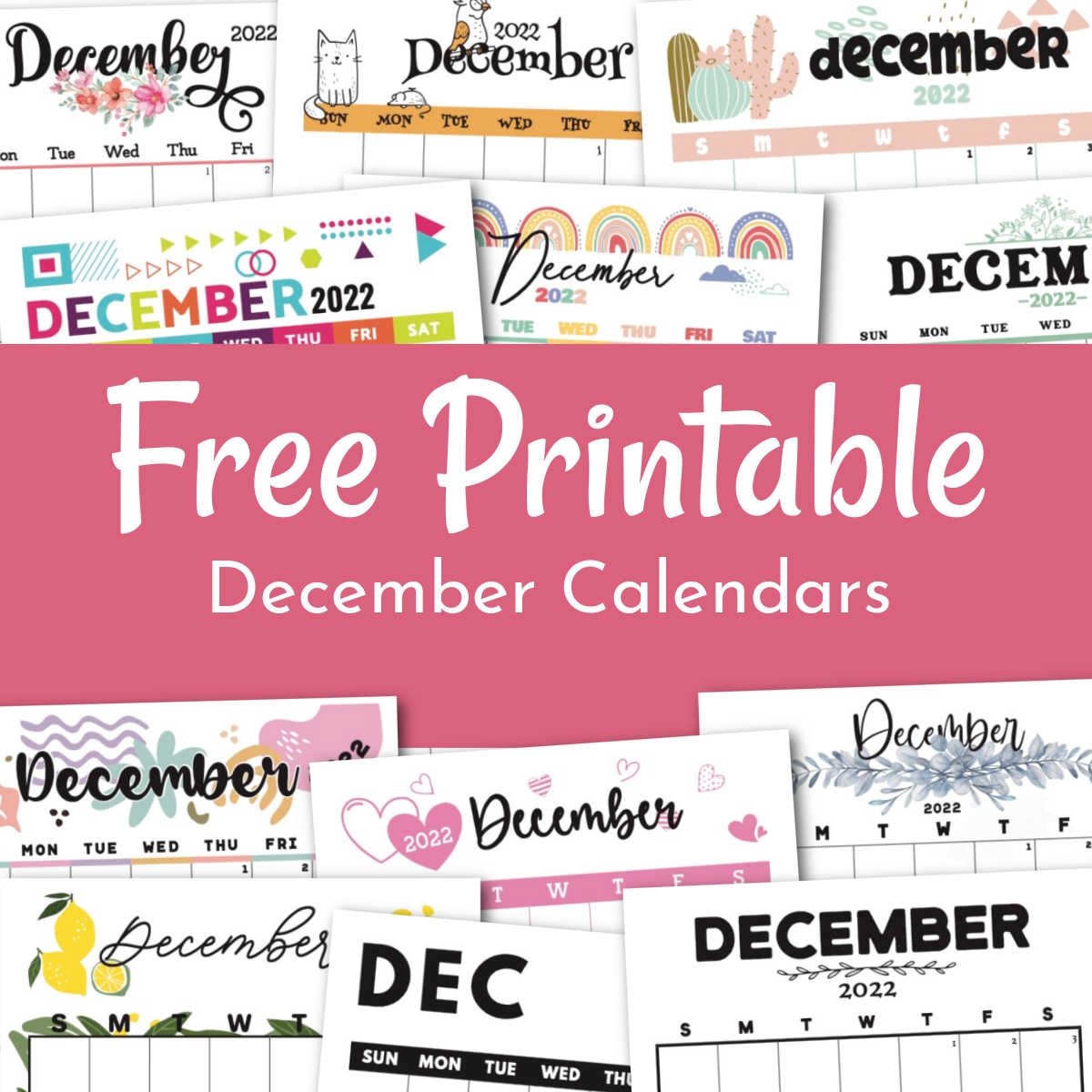 December Monthly Calendar Printable December Monthly Calendar Printable