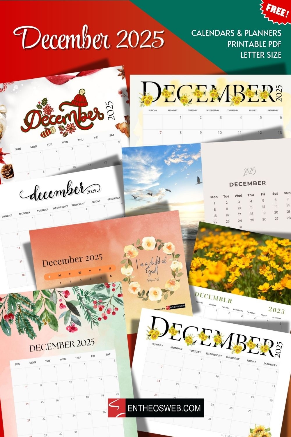 December 2025 Calendar Printables EntheosWeb