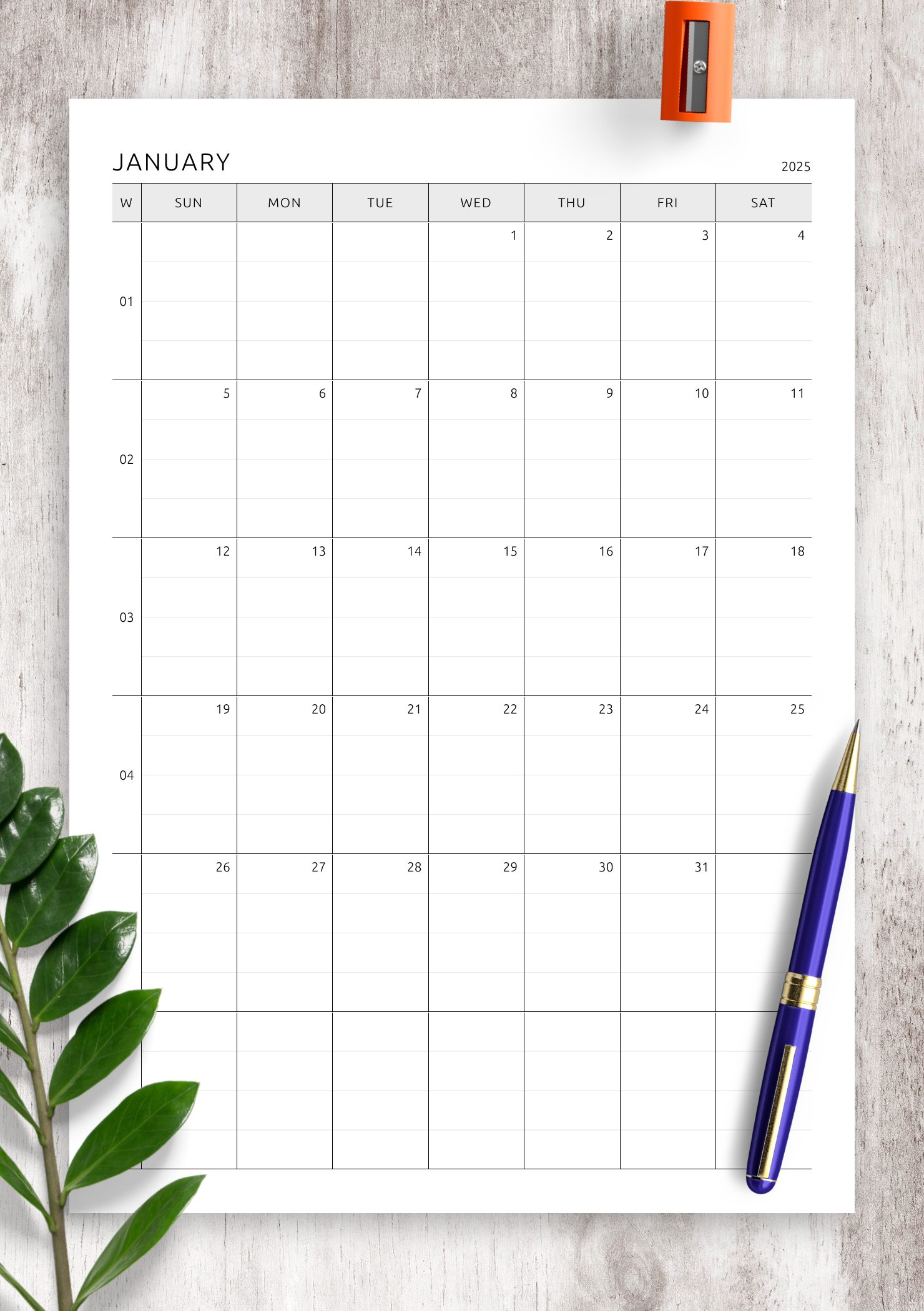 Printable Calendars With Lines