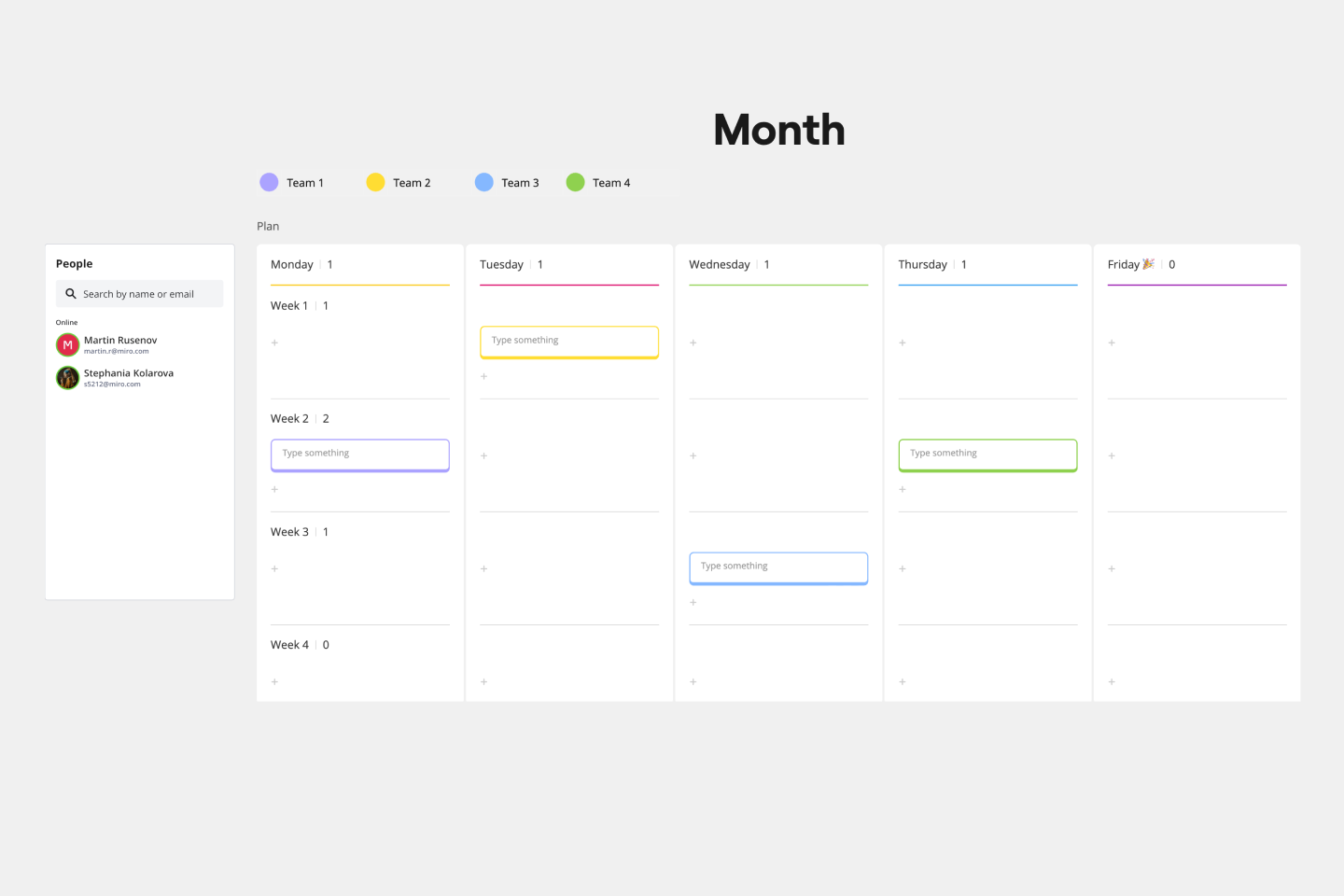 Editable Blank Calendar Templates For Easy Online Planning Miro